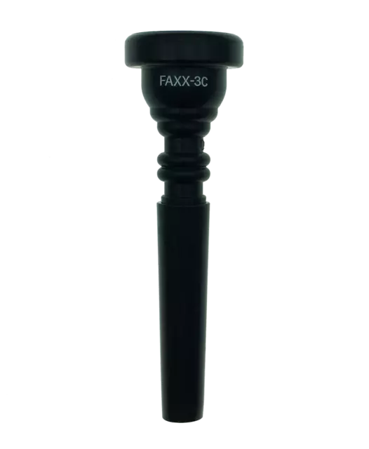 Faxx Black Plastic Trumpet Mouthpiece 3C - Made in the USA