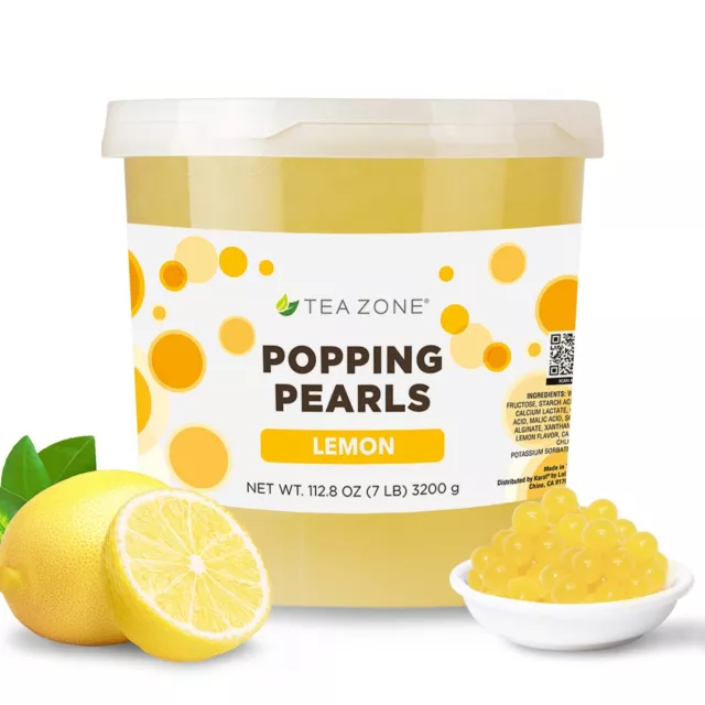 Tea Zone Lemon Popping Pearls/Bursting/Popping Boba (B2064, 7 lbs) for Boba Tea