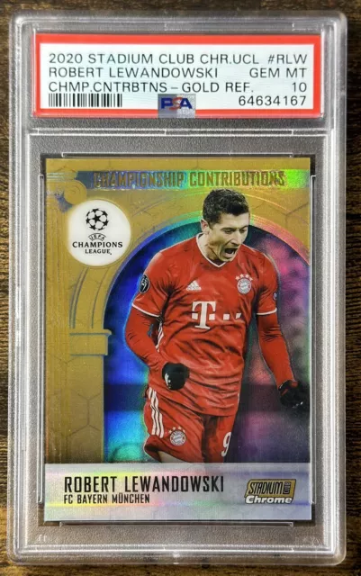 2020 Robert Lewandowski Topps Stadium Club Chrome Gold Refractor /50 PSA 10