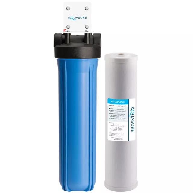 Aquasure Whole House Water Filter w/ Sediment + GAC Carbon High Capacity Filter
