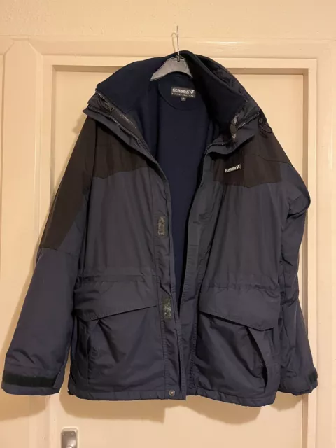 SCANDA WATERPROOF JACKET Size Large. Black and orange with