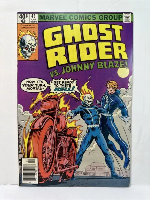 Ghost Rider #43 vs. Johnny Blaze VF 8.0 1980 Marvel Comics Newsstand