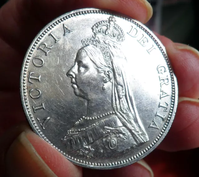 Coin Double Florin Victoria Jubilee head  1887 Arabic 1