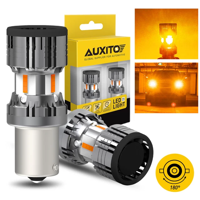 AUXITO BA15S 1156 Amber LED Turn Signal Light Bulbs Error Free Anti Hyper Flash