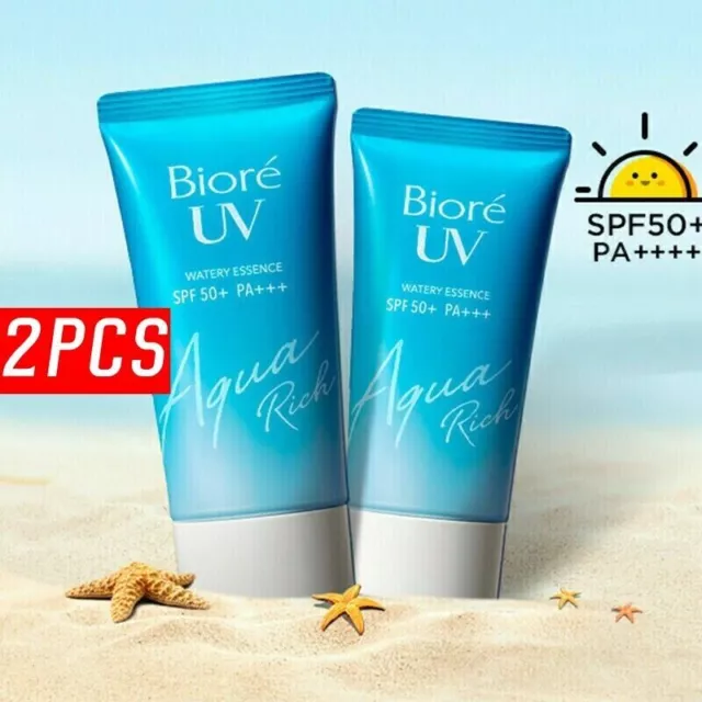 2PCS Popular Biore Kao UV Sunscreen Aqua Rich Watery Essences SPF50+ Cream 50ml