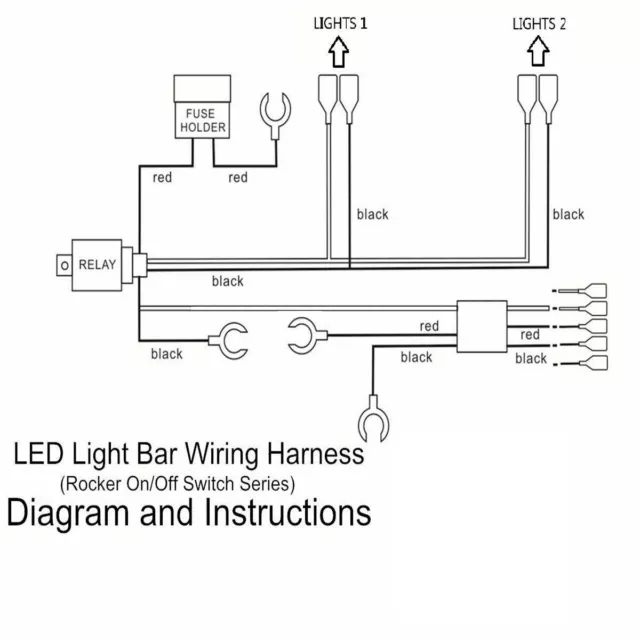 WOW LED Driving Work Light Wiring Loom 1 to 2 leads lights Relay Fuse Kit 12V 3