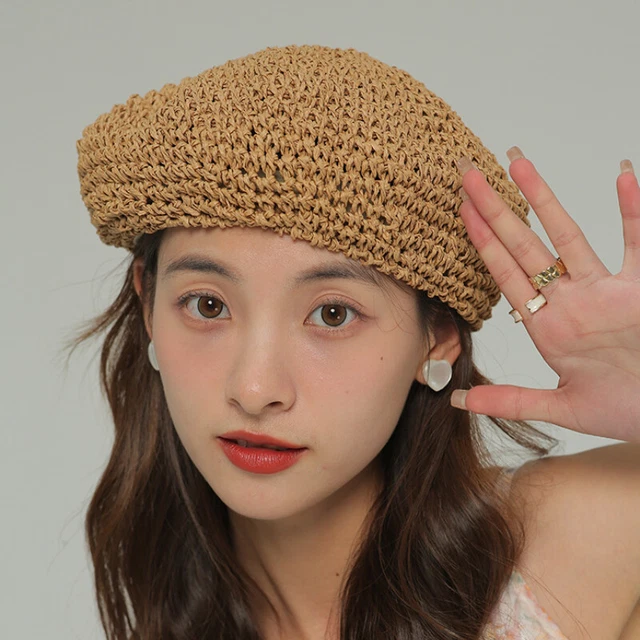 HYRKOTW Francese Cappello Parigino Donna Uomo, Baschie Berretti, Berretto Francese Classico Berretto Da Artista Moderno Cappello Da Pittore Beret Hat Per Estate, Invernale, Beige - Foto 4