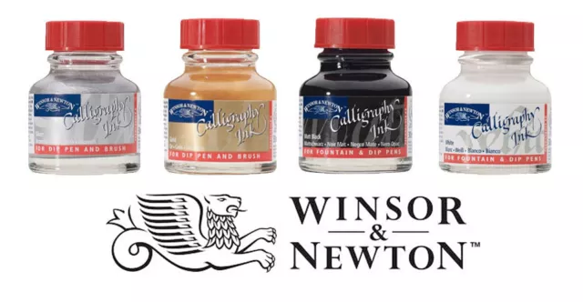 Winsor & Newton Calligraphy Ink 30ml Bottle I Gold, Silver, Black or White