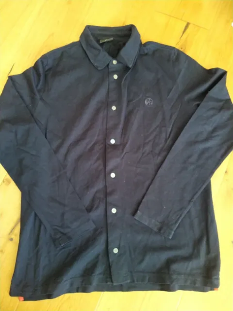 PS Paul Smith Long Sleeve Navy Polo Shirt. Full Button. Size Large