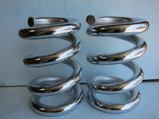 Lowrider Hydraulics 3.75 ton coils spring precut, one side flat, chrome, a pair