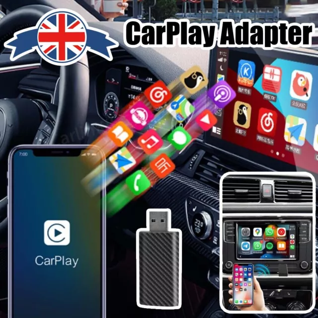 WIRELESS USB CARPLAY Adapter Dongle for Apple iOS Car Android Navigation  Player £34.99 - PicClick UK