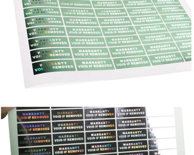 Warranty sticker VOID if removed 10x30mm tamper proof Hologram Labels