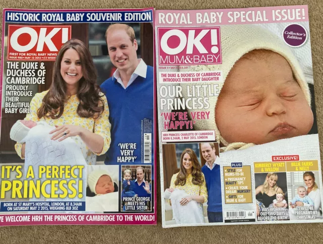 OK! MAGAZINES X 2 Kate Prince William Princess Charlotte Baby Special £ ...