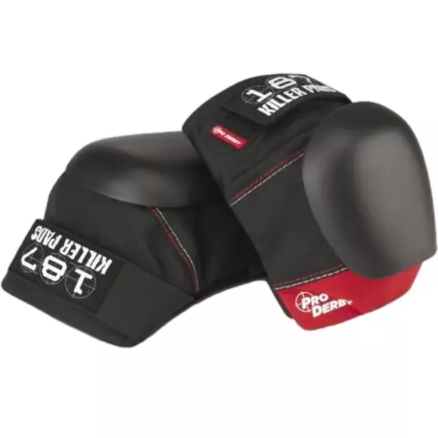 187 Pro Derby Knee Pad Black / Red