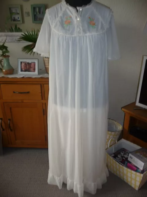 ABITO DA NOTTE VINTAGE Bust 44 st michael vintage m&s 2 strati ultra trasparente nylon & ruffle