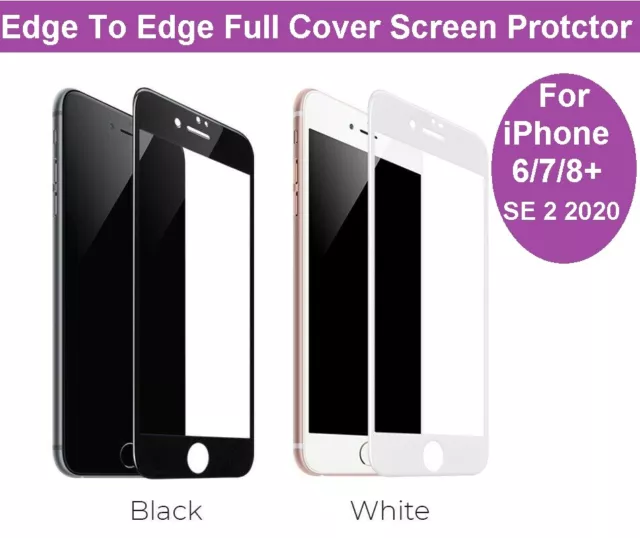 For iPhone 6 7 8 Plus SE 2020 Full 3D Edge Cover Tempered Glass Screen Protector