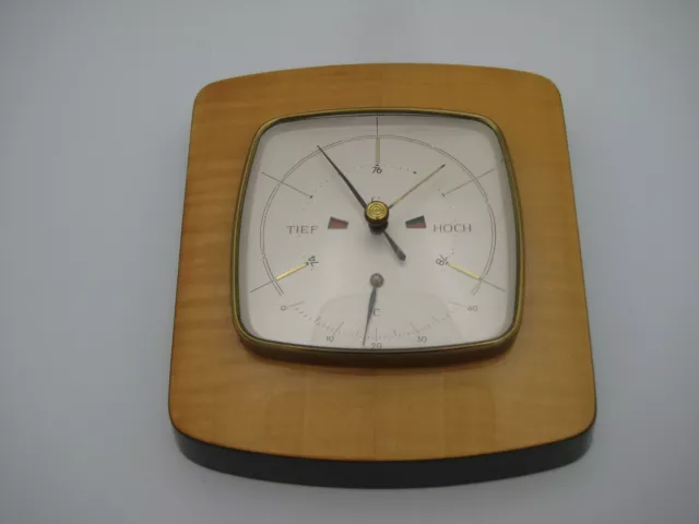 Elegant Lufft # Wetterstation # Barometer Thermometer # Holz # 50er 60er Vintage