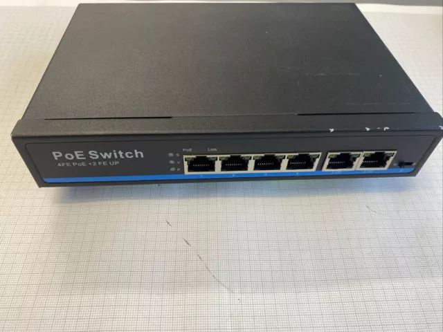 Indexa NWS44 PoE Switch mit 6 Ports PoE Desktop Netzwerk Switch mit 6 Ports