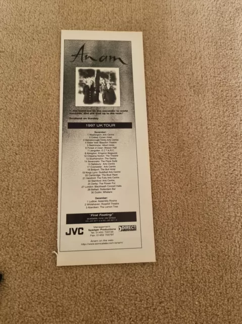 Tnewl41 Advert 11X4 Anam : 1997 Uk Tour : Nov/Dec Dates