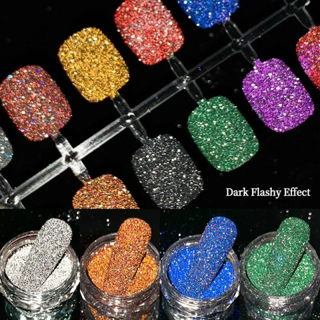 Nail Glitter Diamond Shiny Holographic Dust Reflective Nail Powder Nail Art R