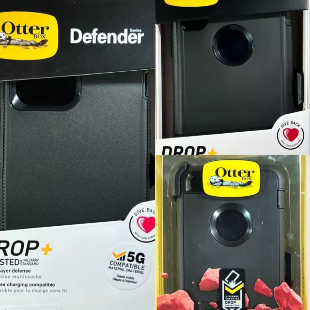 iPhone 6/7/8/S/Plus X/11/12/13 Pro Max Otterbox Defender Case Black