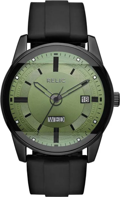 Relic by Fossil Men's Everet analog-quartz Watch with Silicone Strap, black, 24