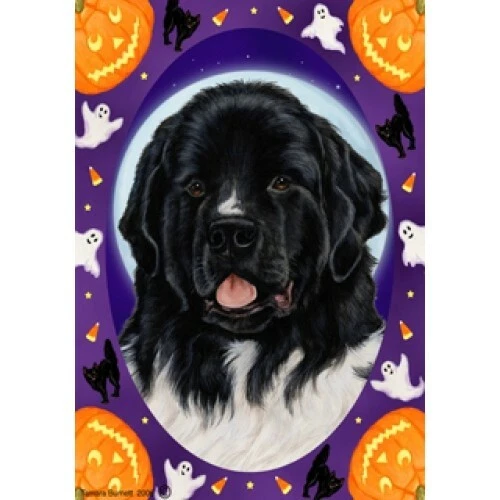 Halloween Garden Flag - Landseer Newfoundland 122411