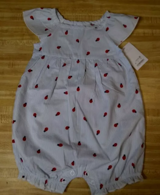 BNWT Carters Just One You Baby Girl Size 6Mth 100% Cotton Ladybug Striped Outfit