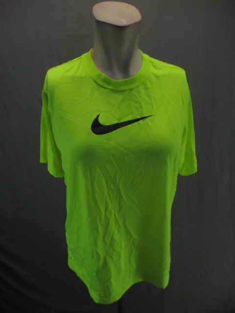 Nike Size 18-20 Boys Green Dri-Fit Short Sleeve Athletic T-Shirt 7W-644