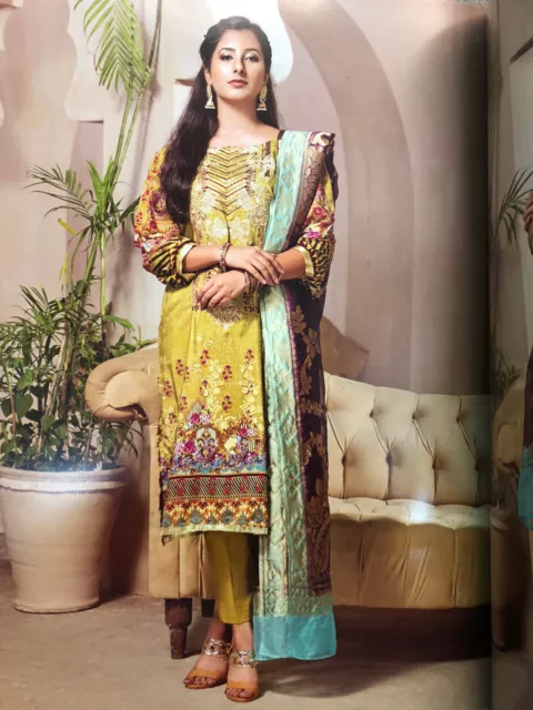 Fancy Party dress women Wedding Pakistani Suits casual Indian Musturd Banarsi