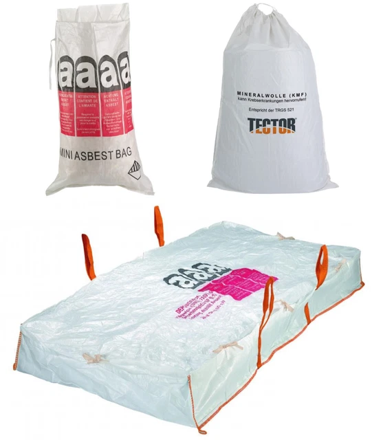 Asbest big bag KMF Säcke Platten big bag Asbest Sack Mini Asbestbag Entsorgung