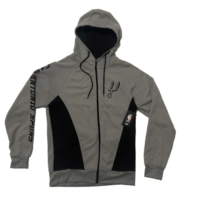 Ultra Elite San Antonio SPURS Jacket Adult Medium Gray Full Zip Hoodie NWT