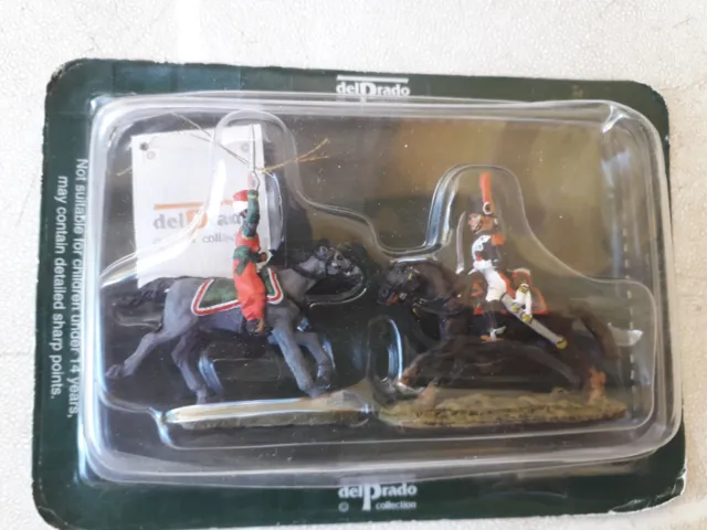 2 figurines de l'époque de Napoléon Austerlitz en plomb de  del Prado 1/50