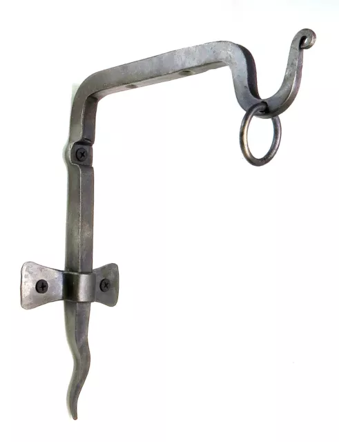 Handmade Shelf Bracket + Ring Mobile Pot Wall Hanger Wrought Iron Curtain Hook