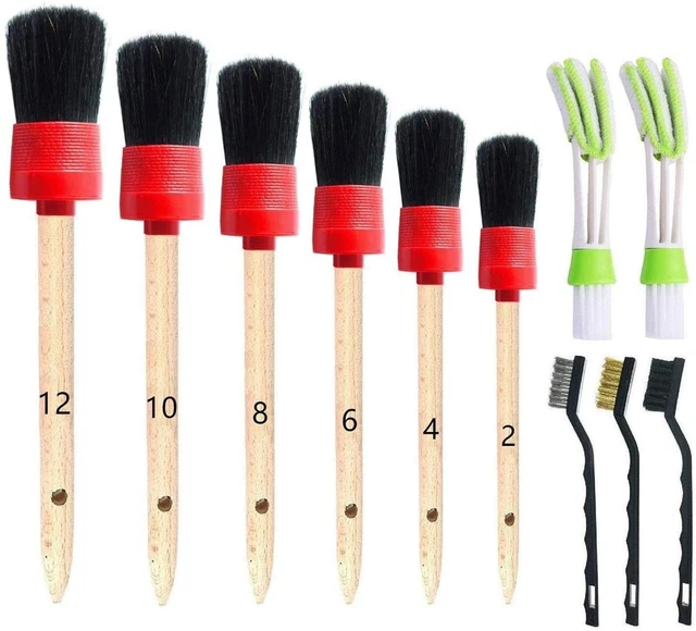 11 Pack Car Detailing Brush Set, Auto Detail Brushes Kit for Cleaning Car