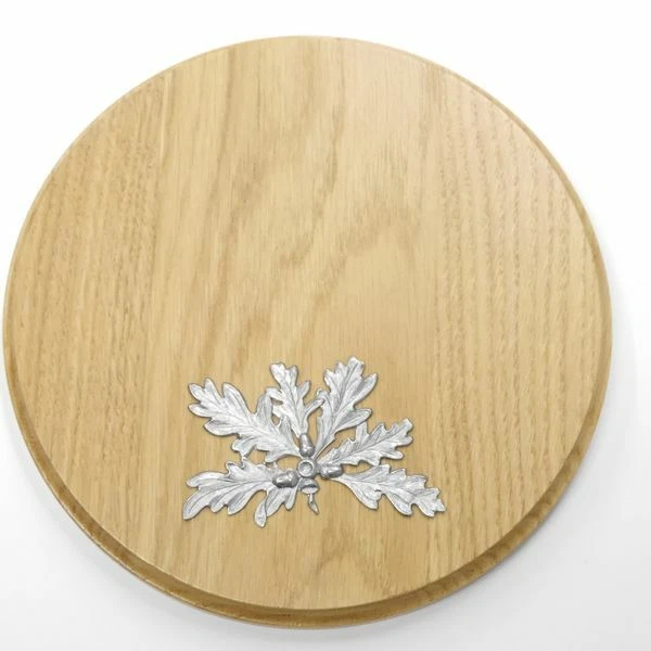 Placa de Jabalí Redondo Roble Claro Af 19 CM Con Hoja Portada 6-blättrig