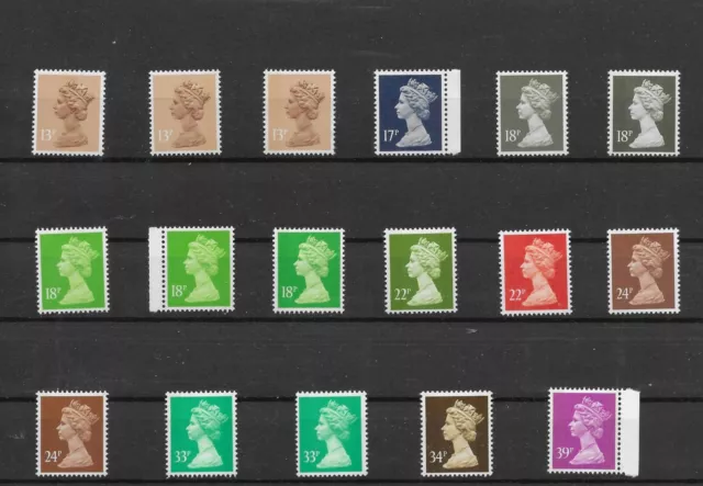 GB Stamps X Series Booklet Machin Definitives x1005 - x1022