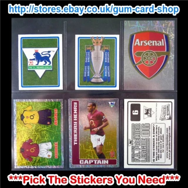 MerlinS Premier League 2006 (1 To 99) *Select The Stickers You Need*