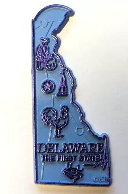 Delaware The First State Vintage Rubber Fridge Magnet Classic Travel Souvenir