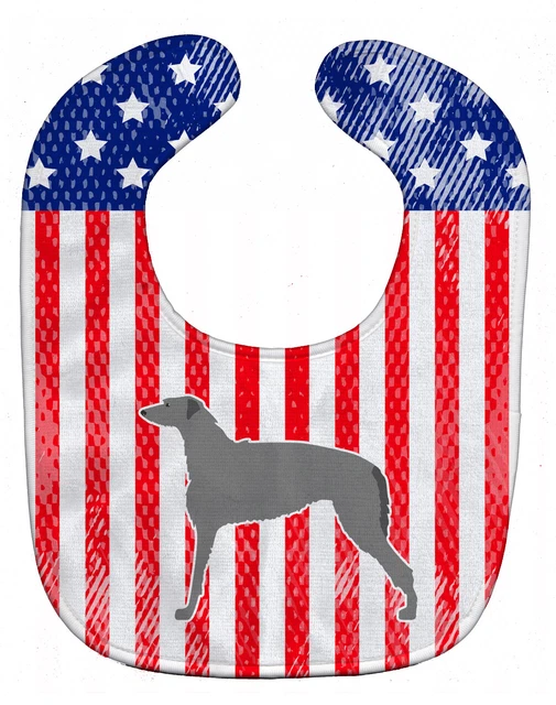 USA Patriotic Scottish Deerhound Baby Bib BB3296BIB