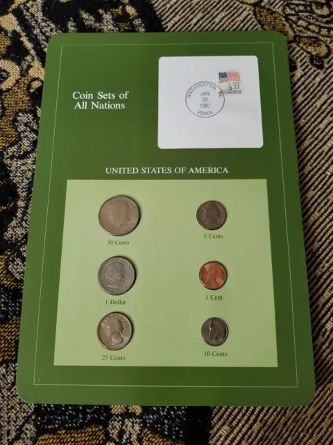 Coins of All Nations - Coins & Stamp Set - United States 1979-1988