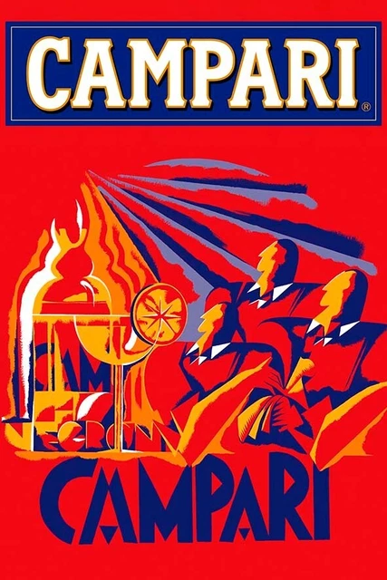 Poster Manifesto Locandina Pubblicità Stampa Vintage Aperitivo Campari 50x70 Cm.
