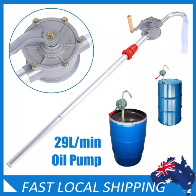 Aluminium Rotary Drum Pump Heavy Duty Oil 44 Gallon/205L Drum Barrel Hand Pump