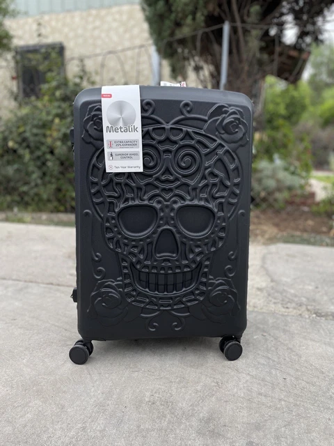It luggage cheap skulls embossed hardside