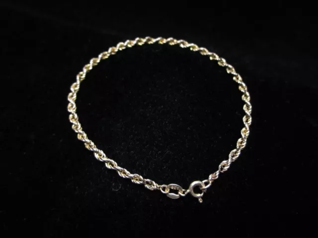 9ct Gold 375 Ladies Rope Chain Hollow Bracelet