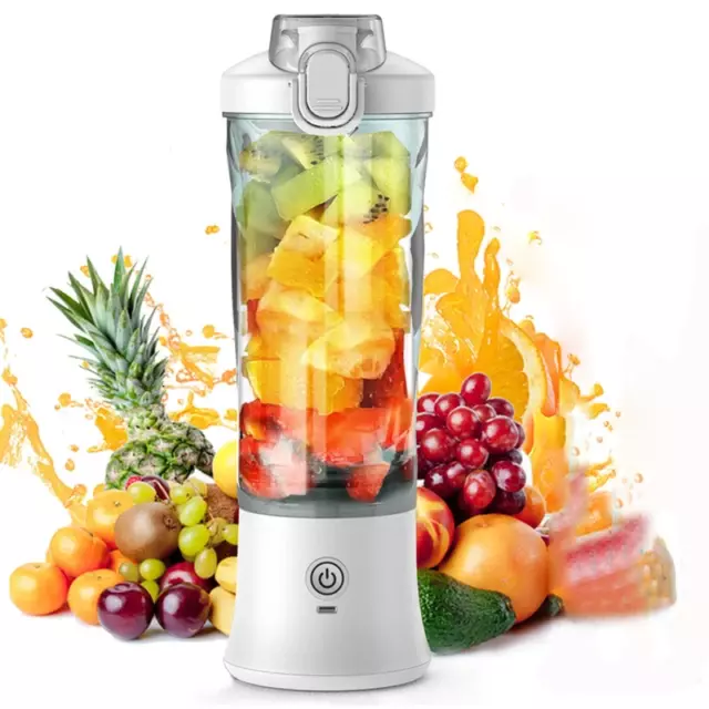 Colorful Portable Blender - 600ML Electric Juicer, USB Rechargeable, Smoothie Ma