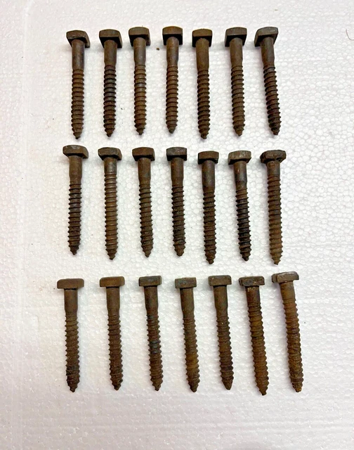 VINTAGE RUSTY Square Head LAG SCREW Bolts  60 pc Lot for restoration