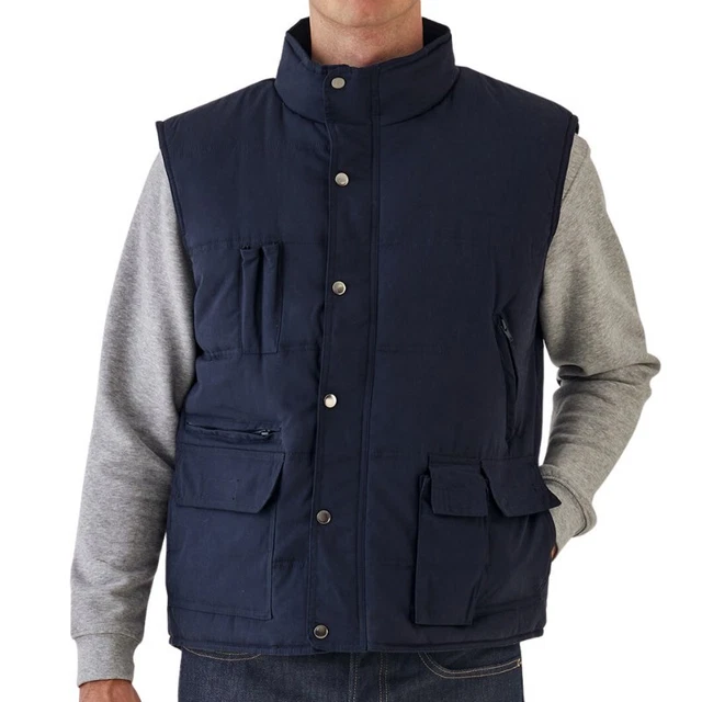 Gilet Homme Bleu Marine de Transition sans Manches Gilet Veste Gilet Neuf 3XL