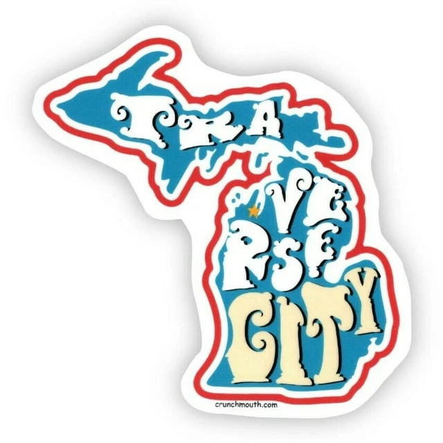 TRAVERSE CITY MICHIGAN Americana Travel Decal Bumper Sticker Laptop