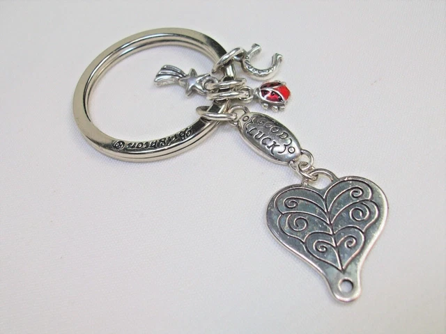 BRIGHTON GOOD LUCK/FAITH KEY FOB w SHOOTING STAR, HORSESHOE, and LADY BUG!